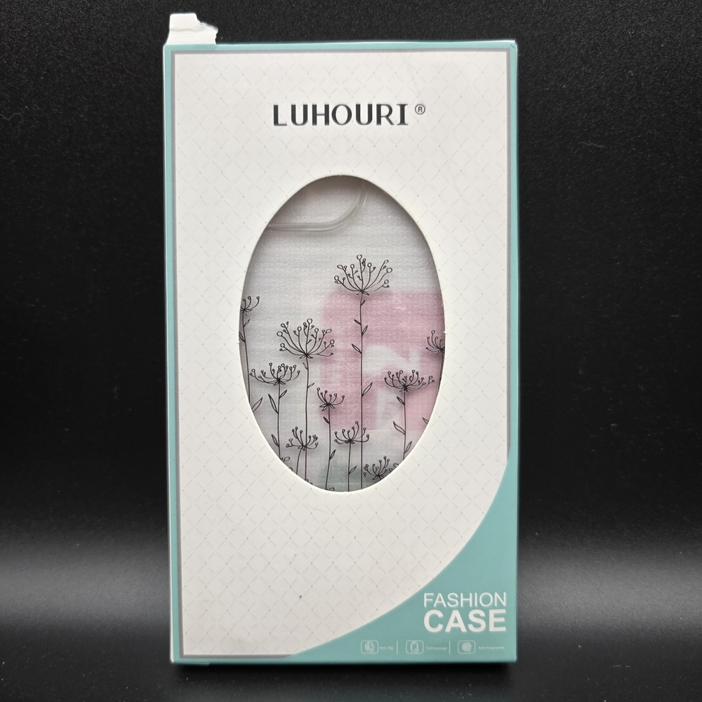 LUHOURI iPhone 13 Pro Max Clear Pink Floral Botanical Case New Sealed